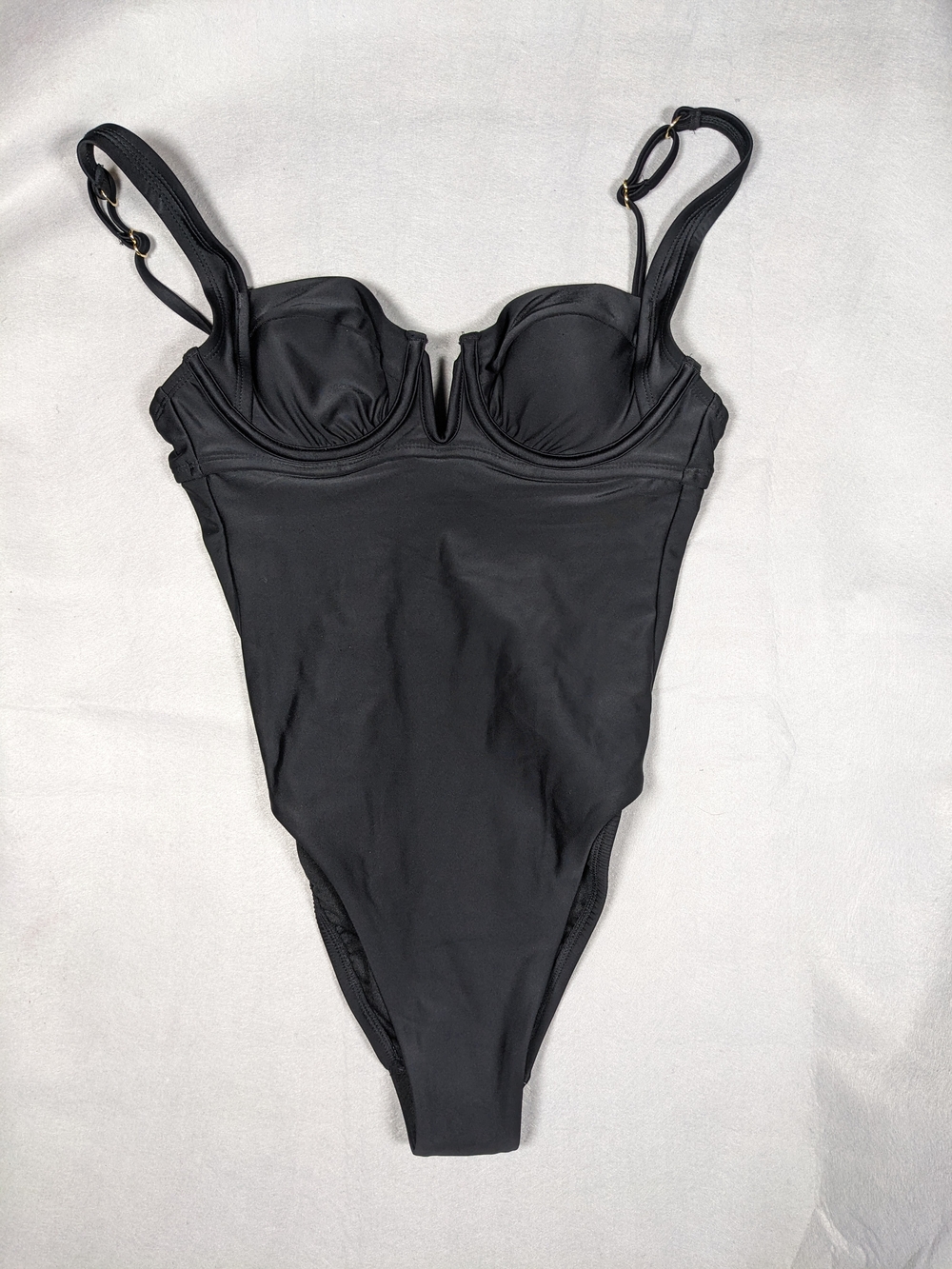 Shade & Shore Black Underwire One-Piece Swimsuit